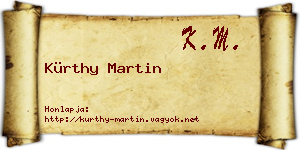 Kürthy Martin névjegykártya