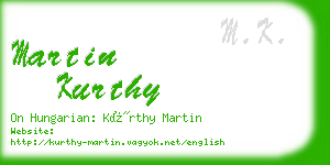 martin kurthy business card